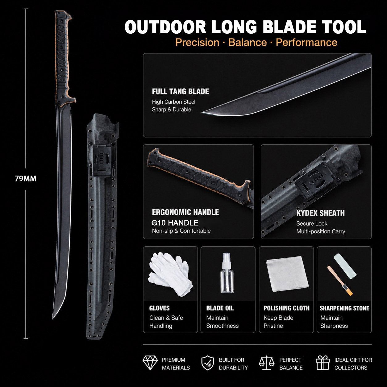 Lifeblade FALCON precision outdoor field tool with 5160 high-carbon steel and G10 handle